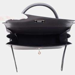 مملوكة مسبقًا Hermes Kelly Sellier Graphite Courchevel Size 32