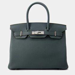 مملوكة مسبقًا Hermes Birkin Vert Mangrove Taurillon Maurice Size 30