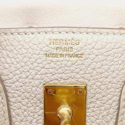 Pre Owned Hermes Birkin Craie Togo Leather Size 25