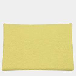 Pre Owned حافظة هيرمس كالفى ديو ليمونسيلو جلد مايزور الماعز