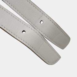 Pre Owned Hermes Masai Cut Pearl Grey Swift Leather Size 32