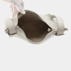 Pre Owned Hermes Masai Cut Pearl Grey Swift Leather Size 32