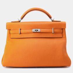 مملوكة مسبقًا Hermes Maxi Kelly Orange Togo Leather Size 42