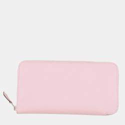 Pre Owned محفظة هيرمس أزاب لونغ كلاسيك روز ساكورا جلد سويفت