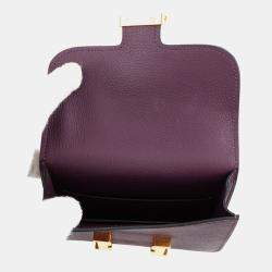 مملوكة مسبقًا حقيبة هيرمس كونستانس  نحيفة برقوقي/أزرق ملكي إيفركالور