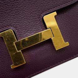 مملوكة مسبقًا حقيبة هيرمس كونستانس نحيفة برقوقي/أزرق ملكي إيفركالور