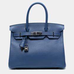 Pre Owned Hermes Blue Togo Birkin Retourne 30