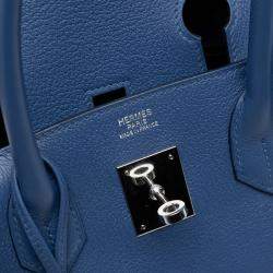 مملوكة مسبقًا حقيبة هيرمس بيركن توغو زرقاء روتورني 30