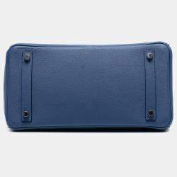 مملوكة مسبقًا حقيبة هيرمس بيركن توغو زرقاء روتورني 30