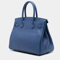 مملوكة مسبقًا حقيبة هيرمس بيركن توغو زرقاء روتورني 30