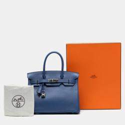 مملوكة مسبقًا حقيبة هيرمس بيركن توغو زرقاء روتورني 30