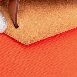 مملوكة مسبقًا Hermes Brown Orange Toile Herbag Zip 31