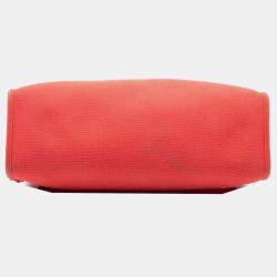 Pre Owned Hermes Brown Orange Toile Herbag Zip 31