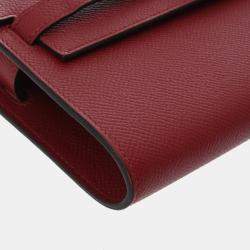 مملوكة مسبقًا Hermes Kelly Wallet To-Go Rouge Grenat Epsom Leather Long Wallet