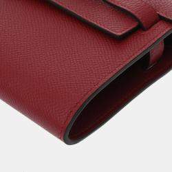 مملوكة مسبقًا Hermes Kelly Wallet To-Go Rouge Grenat Epsom Leather Long Wallet