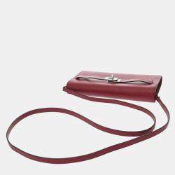مملوكة مسبقًا Hermes Kelly Wallet To-Go Rouge Grenat Epsom Leather Long Wallet