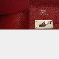 مملوكة مسبقًا Hermes Kelly Wallet To-Go Rouge Grenat Epsom Leather Long Wallet