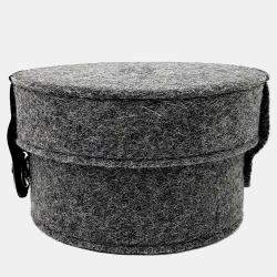 مملوكة مسبقًا Hermes Black Wool Sugar Box Pouch