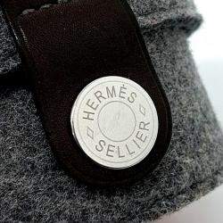 مملوكة مسبقًا Hermes Black Wool Sugar Box Pouch