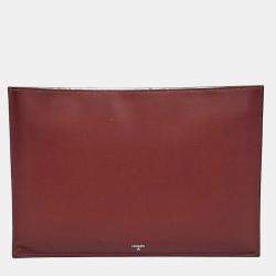 Pre Owned Hermes Blue Leather Petit Ash Clutch