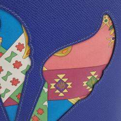 Pre Owned Hermes Blue Leather Petit Ash Clutch