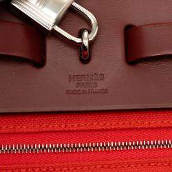 مملوكة مسبقًا Hermes Orange Red Toile Herbag Zip 31