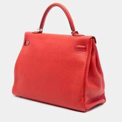 مملوكة مسبقًا حقيبة هيرمس كيلي II روتورني 35 توغو أحمر