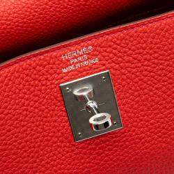 مملوكة مسبقًا حقيبة هيرمس كيلي II روتورني 35 توغو أحمر