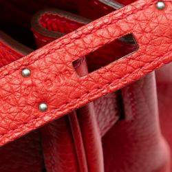 مملوكة مسبقًا حقيبة هيرمس كيلي II روتورني 35 توغو أحمر