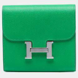 Pre Owned Hermes Green Epsom Constance Slim Wallet