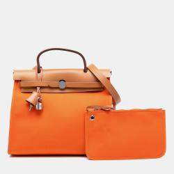 مملوكة مسبقًا حقيبة هيرمس توال هرباغ زيبر 31 بني برتقالي