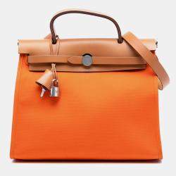 مملوكة مسبقًا حقيبة هيرمس توال هرباغ زيبر 31 بني برتقالي