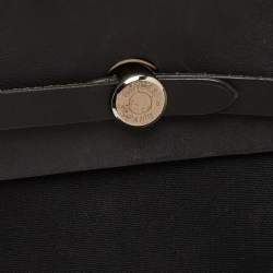 Pre Owned Hermes Herbag Black Toile Canvas and Vache Hunter 2-in-1 Backpack