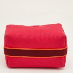 Pre Owned Hermes Bride-a-Brac Large Hibiscus Toile H Canvas Case