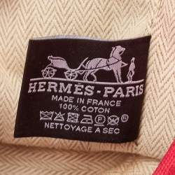 Pre Owned Hermes Bride-a-Brac Large Hibiscus Toile H Canvas Case