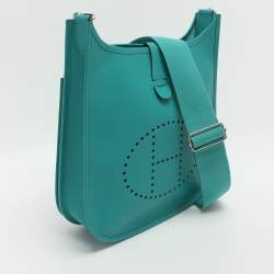 Pre Owned Hermes Evelyne 29 III PM Malachite Epsom Leather Bag