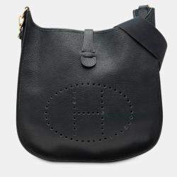 Pre Owned Hermes Blue Clemence Evelyne I GM