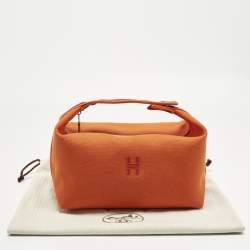 Pre Owned Hermès Bride-a-Brac Large Orange Feu Canvas Pouch