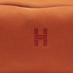 Pre Owned Hermès Bride-a-Brac Large Orange Feu Canvas Pouch