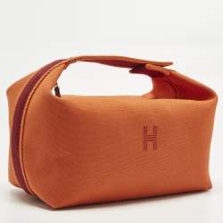 Pre Owned Hermès Bride-a-Brac Large Orange Feu Canvas Pouch