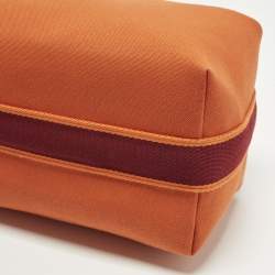 Pre Owned Hermès Bride-a-Brac Large Orange Feu Canvas Pouch