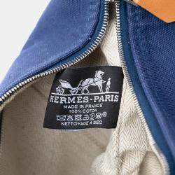 Pre Owned Hermes Blue Green Small Toile Bride A Brac Case