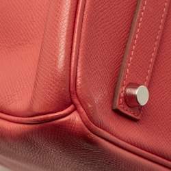 مملوكة مسبقًا Hermes Birkin 35 Palladium Finish Rose Jaipur Epsom Leather Tote