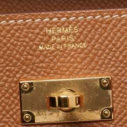 Pre Owned محفظة هيرمس كيلي تو جو جلد إبسوم ذهبي