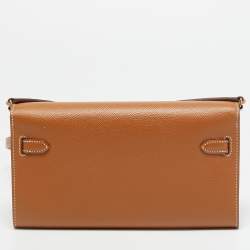 Pre Owned محفظة هيرمس كيلي تو جو جلد إبسوم ذهبي