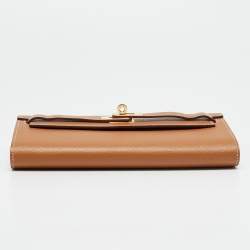 Pre Owned محفظة هيرمس كيلي تو جو جلد إبسوم ذهبي