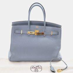 Pre Owned حقيبة هيرمس بيركين ريتروني توغو أزرق 35