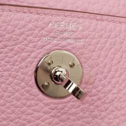 Pre Owned Hermès Lindy Mini Palladium Finish Mauve Sylvestre Taurillon Clemence Leather Shoulder Bag