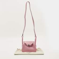 Pre Owned Hermès Lindy Mini Palladium Finish Mauve Sylvestre Taurillon Clemence Leather Shoulder Bag