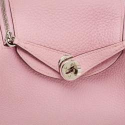 Pre Owned Hermès Lindy Mini Palladium Finish Mauve Sylvestre Taurillon Clemence Leather Shoulder Bag